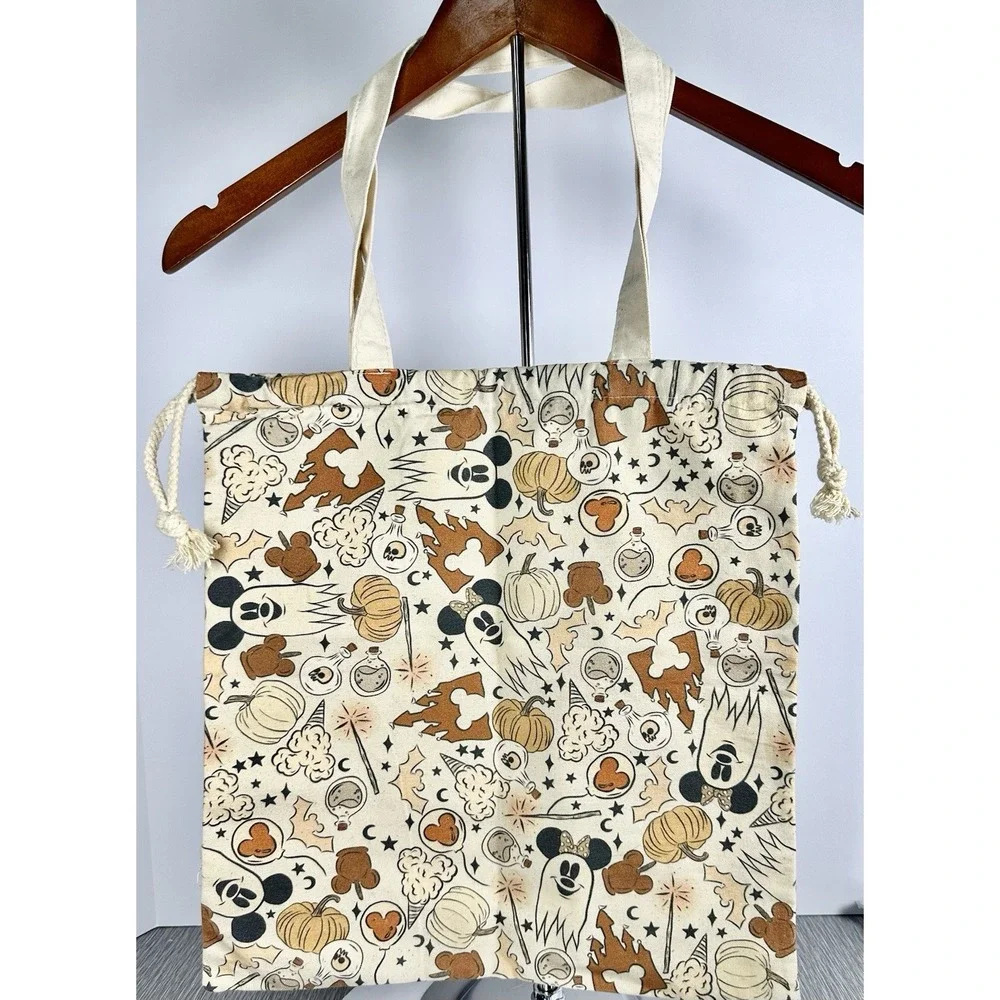 Disney‎ Mickey Mouse Ghost Pumpkins Halloween Candy Trick-or-Treat Canvas Tote